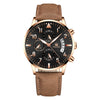 Men's Alloy Case Imitation Leather Strap Business Casual Quartz Watch With Round Dial