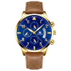 Men's Alloy Case Imitation Leather Strap Business Casual Quartz Watch With Round Dial