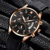 Men's Alloy Case Imitation Leather Strap Business Casual Quartz Watch With Round Dial