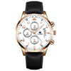 Men's Alloy Case Imitation Leather Strap Business Casual Quartz Watch With Round Dial