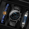 Men's Alloy Case Imitation Leather Strap Quartz Watch With Round Dial And Printed Logo Gear Dial Design Pin Buckle Plain Crown Ordinary Glass Mirror