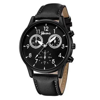 Men's Alloy Case Imitation Leather Strap Round Dial Leisure Watch