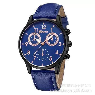 Men's Alloy Case Imitation Leather Strap Round Dial Leisure Watch