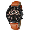 Men's Alloy Case Imitation Leather Strap Round Dial Leisure Watch