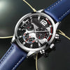 Men's Alloy Case Imitation Leather Strap Round Dial Quartz Business Watch With Luminous Pointer And Titanium Metal Clasp