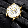Men's Alloy Case Imitation Leather Strap Round Dial Quartz Watch For Casual Use