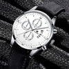Men's Alloy Case Imitation Leather Strap Round Dial Quartz Watch For Casual Use