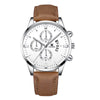 Men's Alloy Case Imitation Leather Strap Round Dial Quartz Watch For Casual Use