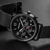 Men's Alloy Case Leather And Stainless Steel Strap Round Dial Quartz Sports Chronograph Calendar Watch With Printed Logo