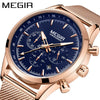 Men's Alloy Case Mineral Strengthened Glass Mirror Stainless Steel Strap Leisure Round Dial Quartz Multifunctional Chronograph Sports Watch