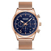 Men's Alloy Case Mineral Strengthened Glass Mirror Stainless Steel Strap Leisure Round Dial Quartz Multifunctional Chronograph Sports Watch