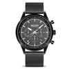 Men's Alloy Case Mineral Strengthened Glass Mirror Stainless Steel Strap Leisure Round Dial Quartz Multifunctional Chronograph Sports Watch