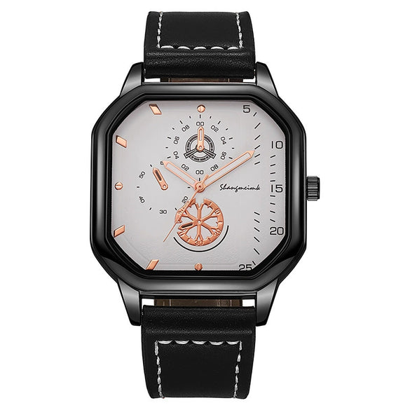 Men's Alloy Case Pu Strap Square Dial Casual Watch