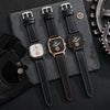 Men's Alloy Case Pu Strap Square Dial Casual Watch