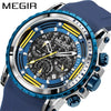 Men's Alloy Case Silicone Strap Round Dial Luminous Waterproof Chronograph Quartz Sports Watch With Printed Logo
