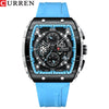 Men's Alloy Case Silicone Strap Square Dial Quartz Watch