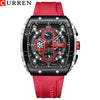 Men's Alloy Case Silicone Strap Square Dial Quartz Watch