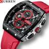Men's Alloy Case Silicone Strap Square Dial Quartz Watch