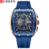 Men's Alloy Case Silicone Strap Square Dial Quartz Watch
