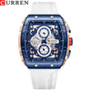 Men's Alloy Case Silicone Strap Square Dial Quartz Watch