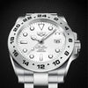 Men's Alloy Case Stainless Steel Band Quartz Waterproof Business Style Round Dial Luminous Calendar Watch