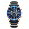 Men's Alloy Case Stainless Steel Band Round Dial Business Casual Quartz Watch