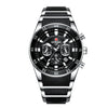 Men's Alloy Case Stainless Steel Band Round Dial Business Casual Quartz Watch
