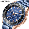 Men's Alloy Case Stainless Steel Band Round Dial Business Quartz Watch With Chronograph And Calendar