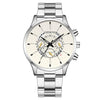 Men's Alloy Case Stainless Steel Band Round Dial Fashion Quartz Watch