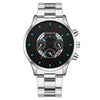 Men's Alloy Case Stainless Steel Band Round Dial Fashion Quartz Watch