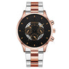 Men's Alloy Case Stainless Steel Band Round Dial Fashion Quartz Watch