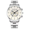 Men's Alloy Case Stainless Steel Band Round Dial Fashion Quartz Watch