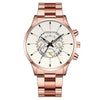 Men's Alloy Case Stainless Steel Band Round Dial Fashion Quartz Watch