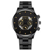 Men's Alloy Case Stainless Steel Band Round Dial Fashion Quartz Watch