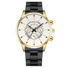 Men's Alloy Case Stainless Steel Band Round Dial Fashion Quartz Watch