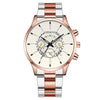 Men's Alloy Case Stainless Steel Band Round Dial Fashion Quartz Watch
