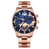 Men's Alloy Case Stainless Steel Band Round Dial Quartz Sport Luminous Leisure Watch