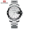 Men's Alloy Case Stainless Steel Belt Quartz Sports Watch With Magnifier Calendar Luminous Feature And Mineral Strengthened Glass Mirror