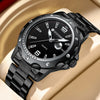 Men's Alloy Case Stainless Steel Belt Quartz Sports Watch With Magnifier Calendar Luminous Feature And Mineral Strengthened Glass Mirror