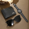 Men's Alloy Case Stainless Steel Buckle Imitation Leather Strap Round Dial Belt Watch