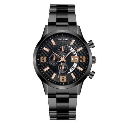 Men's Alloy Case Stainless Steel Strap Electronic Quartz Watch With Round Dial And Business Style