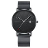 Men's Alloy Case Stainless Steel Strap Pin Buckle Round Dial Leisure Quartz Watch