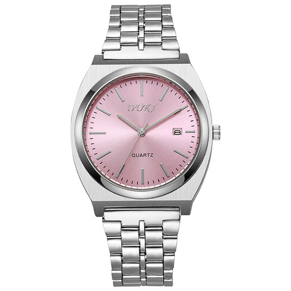 Men's Alloy Case Stainless Steel Strap Round Dial Fashion Quartz Watch
