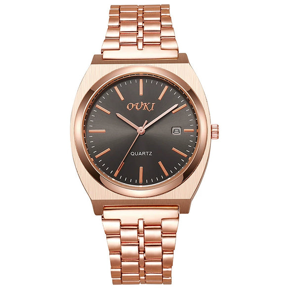 Men's Alloy Case Stainless Steel Strap Round Dial Fashion Quartz Watch