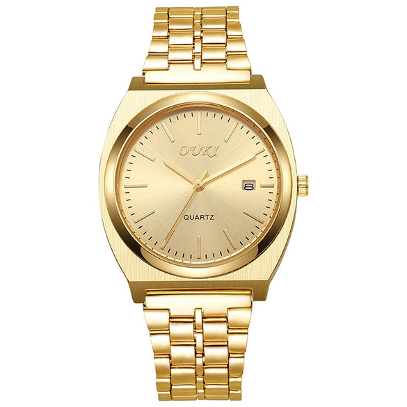 Men's Alloy Case Stainless Steel Strap Round Dial Fashion Quartz Watch