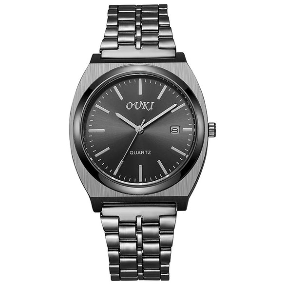 Men's Alloy Case Stainless Steel Strap Round Dial Fashion Quartz Watch