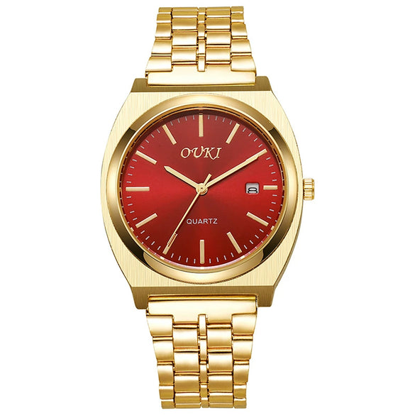 Men's Alloy Case Stainless Steel Strap Round Dial Fashion Quartz Watch