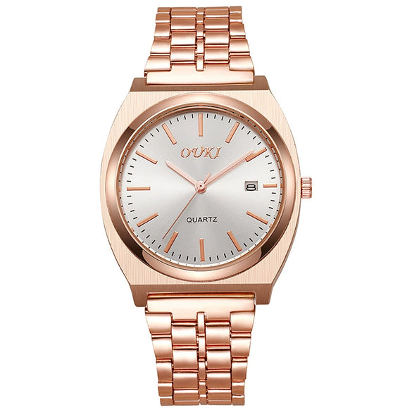 Men's Alloy Case Stainless Steel Strap Round Dial Fashion Quartz Watch