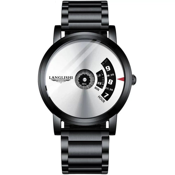 Men's Alloy Case Stainless Steel Strap Round Dial Leisure Quartz Wristwatch