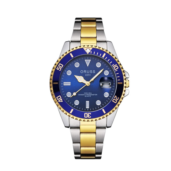 Men's Alloy Case Stainless Steel Strap Round Dial Luminous Waterproof Business Style Automatic Nonmechanical Watch